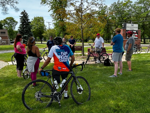 group photo with bikes